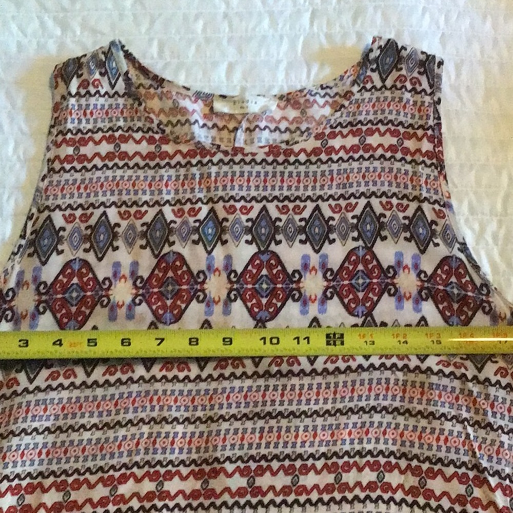 ELODIE women’s lightweight boho aztec print sleeveless tank top, size M - Picture 5 of 5